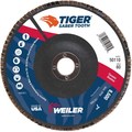 Weiler 7" Tiger Ceramic Abrasive Flap Disc, Angled (TY29), 60C, 7/8" 50110